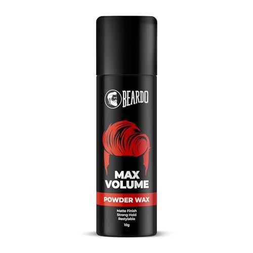 Beardo Max Volume Powder Wax 10 gm | Matte Finish | Strong Hold | Restylable | Hair Styling Wax | Hair Wax Powder For Men