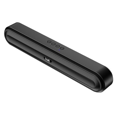 Boat Aavante Bar 490 10W Signature Sound, Dual Full-Range Drivers,7 HRS Battery, Built-in Mic,2.0 CH, TWS Feature,Multi Connect, Bluetooth Sound Bar, Soundbar Speaker (Classic Black)