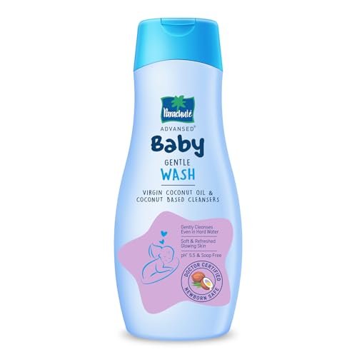 Parachute Advansed Baby Gentle Wash for New Born | Enriched with Virgin Coconut Oil | Gently cleanses in Hard water | Doctor certified | 410 ML