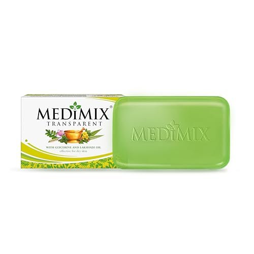 Medimix Transparent Ayurvedic Traditionally Made Bathing Bar Soap 125g | Infused with Glycerine and Lakshadi Oil | Effective for Dry Skin