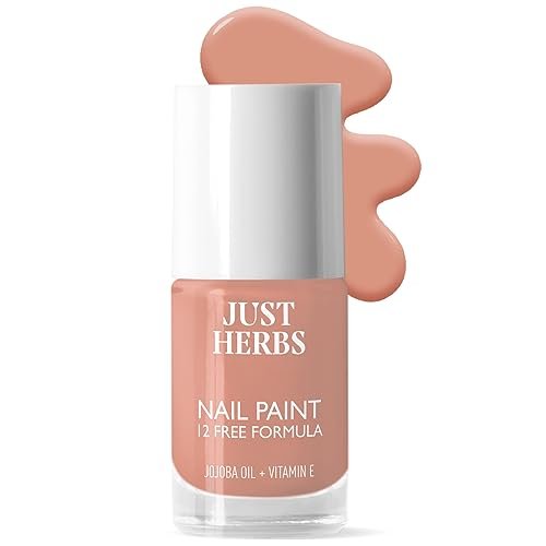 Just Herbs Nail Polish 12 Chemical Free Formula Quick Dry, Glossy Finish and Long Lasting Nail Paints (Nude Elegance)