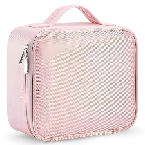 Seagull Flight of Fashion Cosmetic Bag, Makeup Organizer Bag for Home & Travel,Vanity Bag with Dividers for Brushes,Toiletries, Cosmetics – 26 x 23 x 9 cm – Rose Gold – Nylon