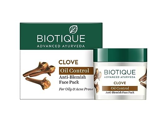 Biotique Clove Purifying Anti-Blemish Face Pack | Natural Deep Cleansing Face Mask for Acne & Pimples | Reduces Blemishes, Excess Oil & Skin Impurities| Detoxifies, Purifies & Revitalizes Skin | 75g