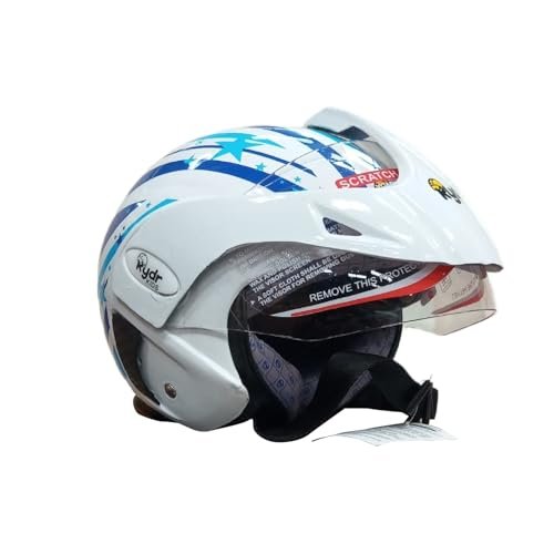 RYDR Helmet for Kids | Adjustable Helmet for Skating Cycling Scooter Safety for Boys and Girls with Strong Outer Shell Soft Padding and Clear Visor (Blue)