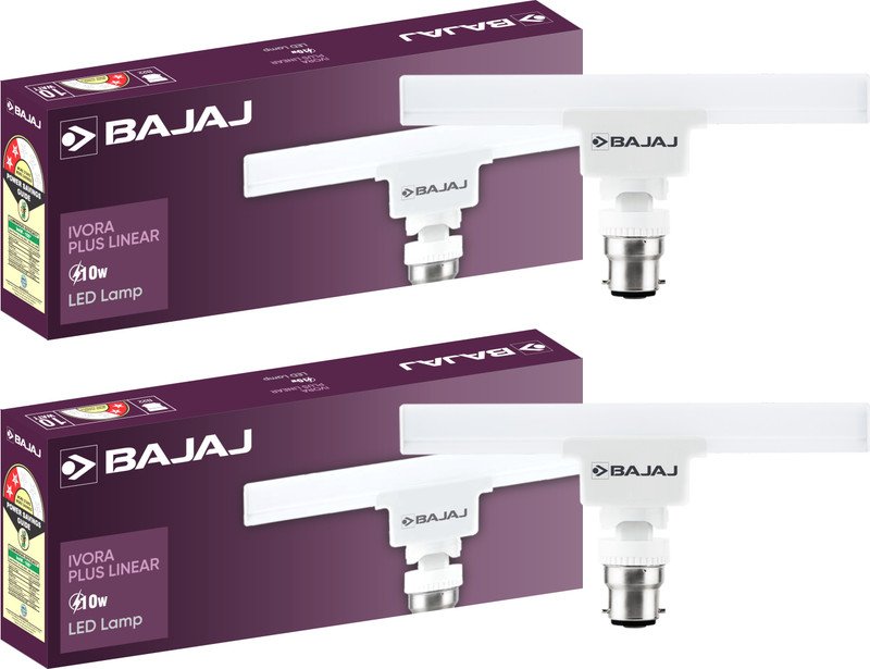BAJAJ 10 W Basic T-Bulb B22 D LED Bulb(White, Pack of 2)