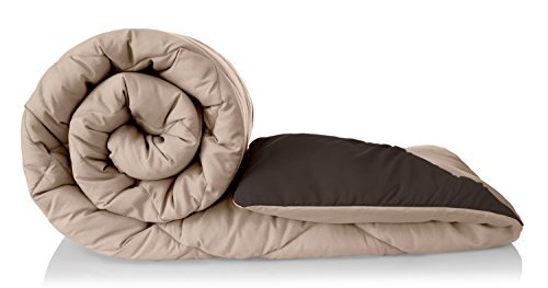 Amazon Brand – Solimo Microfibre Reversible Comforter, Double (Subtle Beige & Walnut Brown, 200 GSM), 50 TC