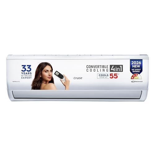 Cruise 1.5 Ton 3 Star Inverter Split AC with 7-Stage Air Filtration (2026 Model, Copper, Convertible 4-in-1, Fast Cooling, PM 2.5 Filter, Anti-Rust Tech, New BEE Rated, CWCVBM-VQ3D173, White)