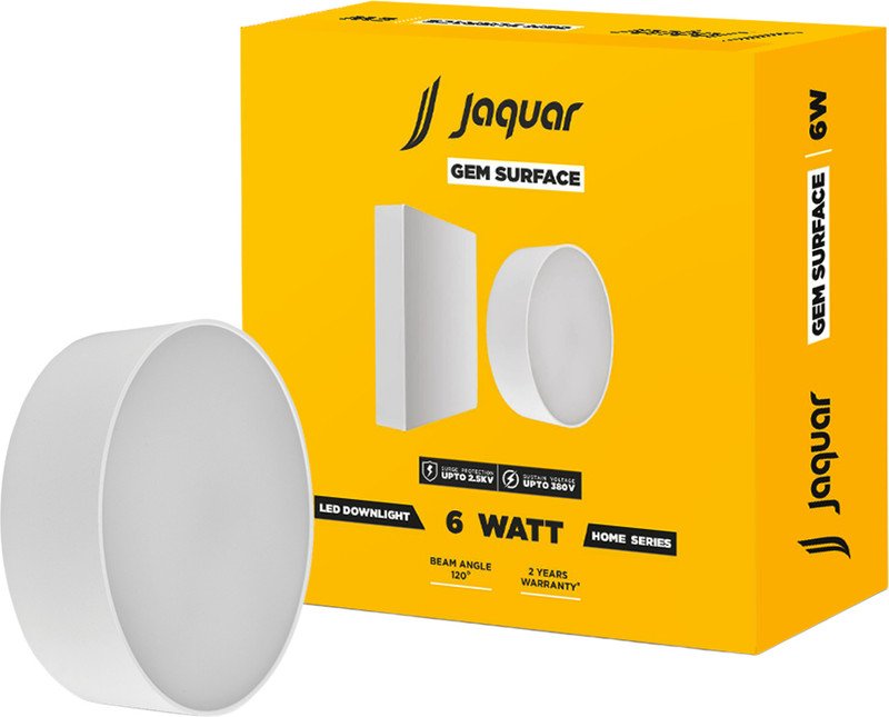 Jaquar 6W LED Gem Trim Less Round Surface Mount Down Light Warm Light (Pack of 1) Ceiling Light Ceiling Lamp(White)