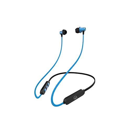Ekko Unplug N02 Bluetooth Neckband, 15 Hours Playback Time, Bluetooth V5.1, 10 mm Driver, Twin Connect, Voice Assistance (Blue)
