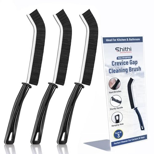 SHITHI ENTERPRISES Plastic Handle Tile & Gap Cleaning Brush Multi-Purpose for Tile, Window Tracks, Kitchen & Bathroom Corners Bresh (Pack of 3)
