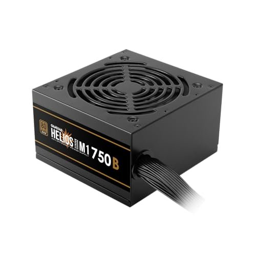 GAMDIAS Helios M1 750B Power Supply Unit, 750W 80 Plus Bronze, Non-Modular, ATX 12V V2.4, Support C6/C7 Power State, 120mm Hydraulic Bearing Fan, Flat Black Cables – 3 Year Warranty