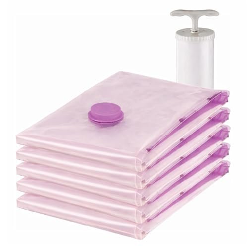Lifelong Vacuum Storage Bags with Aroma Fresh Pack of 5 | Space Saver Reusable Compression Bags for Clothes, Blankets & Bedding | Odor-Free Airtight Vacuum Seal Travel & Home Organizer