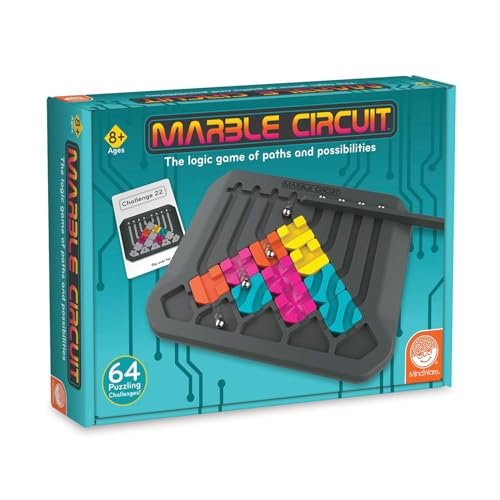 Brand Conquer Brain Training Puzzle Marble Circuit Logic Game for 1 Player Great Gift for Kids who Like Puzzles & Brain teasers 64 Card Challenges & 24pcs Fun for Kids & Adults Ages 8+ (Logic Game)