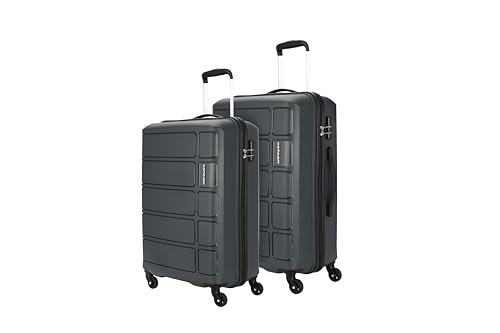 Kamiliant American Tourister Harrier|Trolley Bag Set of 2 (55+68 cms) for Travel| Hard Case Polypropylene (PP) Suitcase|360° 4-Wheel Spinner Luggage Trolley|Combination Lock|Iron Grey