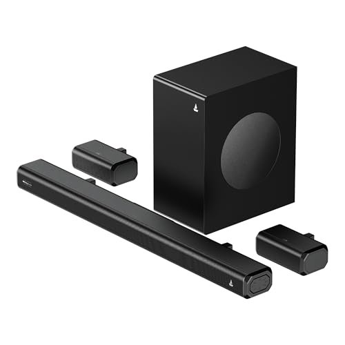Boat Aavante Prime 5.1 5000D, Cinematic Dolby Audio, 500W Signature Sound, 5.1-CH, Multiple Ports, EQ Modes & Remote, Bluetooth Sound bar, Home Theatre Soundbar Speaker (Premium Black)