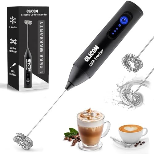 Coffee Maker Machine Automatic Milk Frother & Coffee Mixer | Egg Maker Dual Spring Electric Hand Blender | Beater & Foam Maker for CAF Quality Latte & Cappuccino – Multicolour