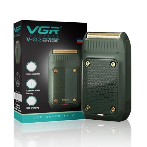 VGR V-353 Professional Electric Ultra Thin Shaver Rechargeable Razor for Face Care Beard Trimmer Reciprocating Blade with USB Travel Shaver, Men’s Electric Razor – (Green)