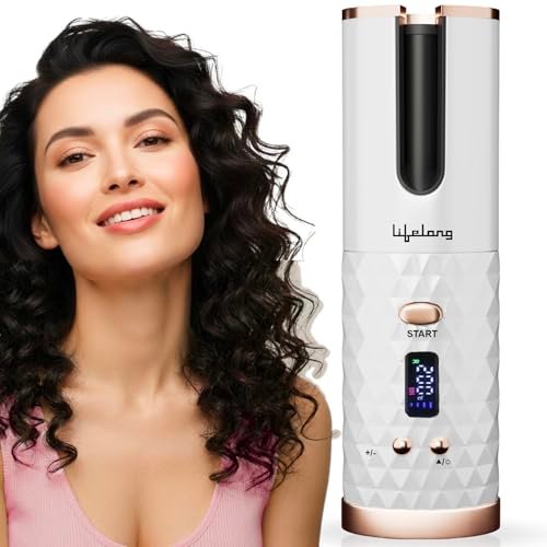 Lifelong Automatic Curling Tool for Women | Essential Styling Device for Waves & Curls | Cordless & Rechargeable | Electric Hair Curler Roller | Adjustable Heat | Anti-Rust Coating