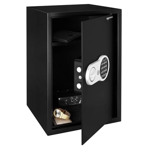 Amazon Basics Digital Safe With Electronic Keypad Locker For Home, Gross Capacity – 58L (Net – 51L), Black