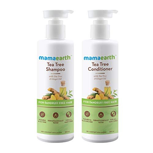 Mamaearth Anti Dandruff Hair Kit Tea Tree Shampoo, 250ml + Conditioner, 250ml
