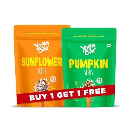 Yogabar Pumpkin Seeds Unroasted Rich in Protein and Fiber Superfood – 250g, Sunflower Seeds for Eating Protein and Fibre 250gm (Pack of 2)