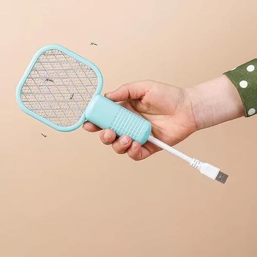Mini Mosquito Killer Bat & Lamp 2 in 1 | USB Rechargeable Electric Fly Swatter & Bug Zapper | Portable Mosquito Trap Light for Indoor & Outdoor Use | Safe & Compact Design, Fast Charging (Multicolor)