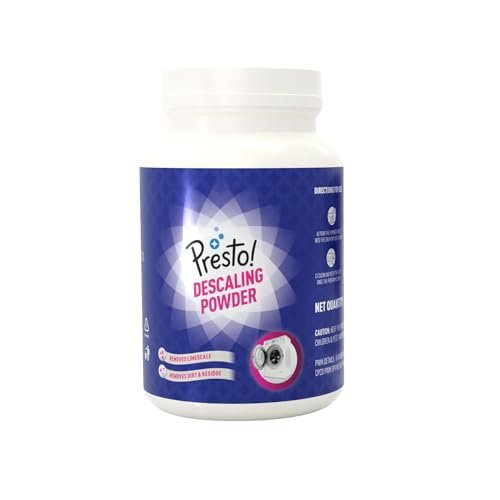 Amazon Brand – Presto! Washing Machine Descaler Powder | Cleaning Powder For Front & Top Load Washing Machines | Limescale Deposit Remover | Restores Machine Performance (250 g) (Single Pack)