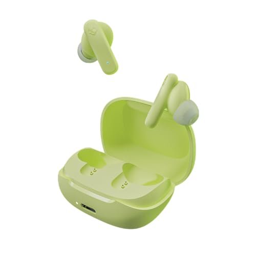 Skullcandy Smokin Buds Wireless in Ear Earbuds – ENC for Clear Calls, Music, Movie, Podcast EQ Modes, 20Hr Battery, Rapid Charge, Touch Controls, Solo Bud Use (Matcha Green)