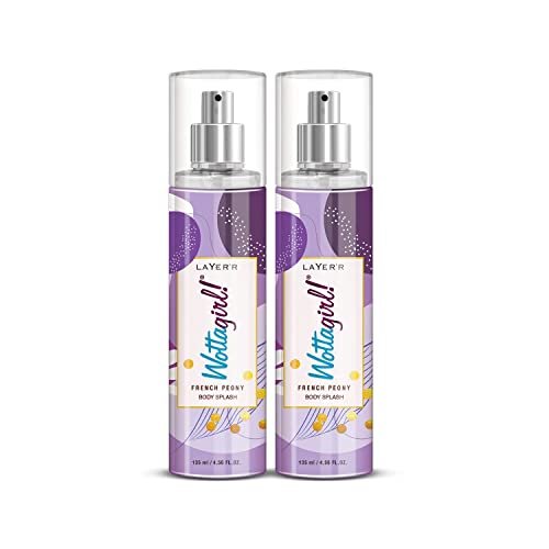 Layer’r Wottagirl French Peony Body Splash for Women | Long Lasting Fragrance (135ml) (Pack of 2)