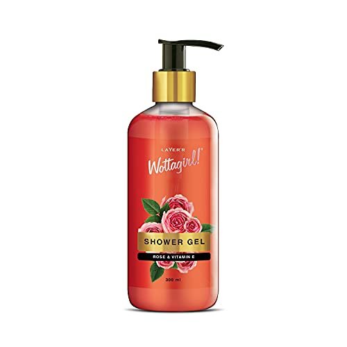 Layer’r Wottagirl Shower Gel Rose & Vitamin E | Non-Toxic and Paraben Free | For Women, 300ML