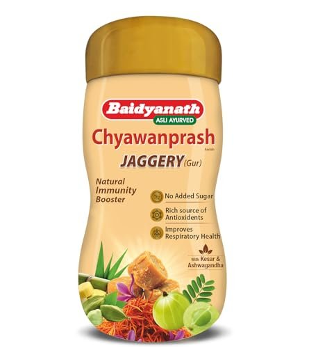 Baidyanath Jaggery Gur Chyawanprash – 900gm | Ayurvedic Chyawanprash with Amla & Giloy | Natural Gur Sweetened | Daily Energy, Strength & Immunity Support