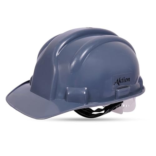 Aktion AK H01_WHT Safety Helmets Nape Type, Color: Grey, Pack of 5, IS 2925:1984