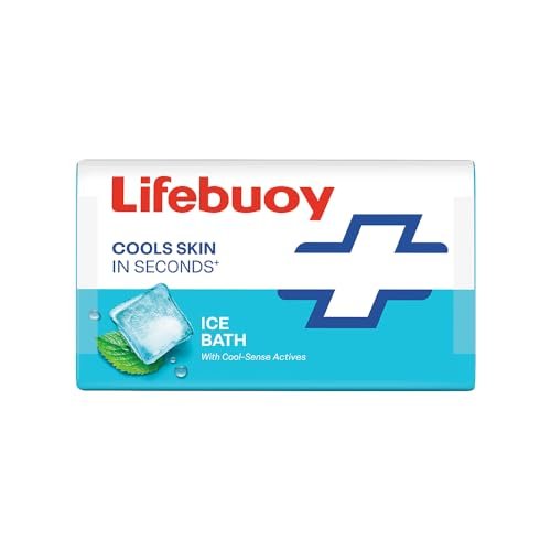 LIFEBUOY Ice Bath Soap Combo Pack of 5, 125g each, for Rapid Heat Relief, with Menthol and Cool Sense Actives, Refreshing Fragrance, Designed for Indian Summer, for Men and Women