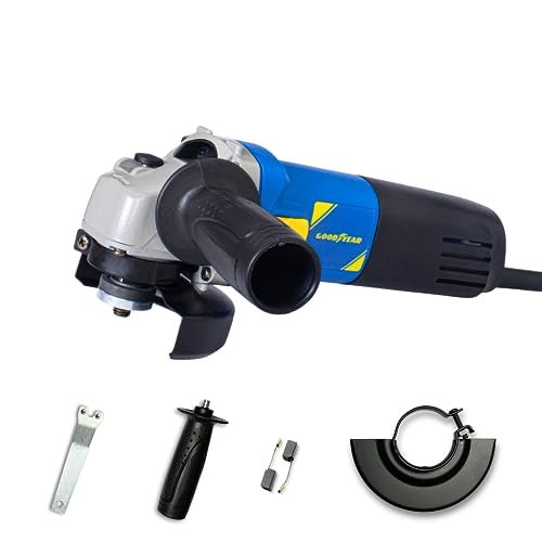 Goodyear Angle Grinder Machine, 750W, 4 inch(100mm), 11000 RPM, 3 Position Auxilary Handle For Grinding, Angle Grinder Machine For Metal Working, Grinding, Polishing & Cutting, Home & DIY Use, Copper