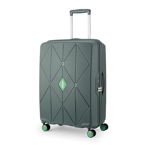 American Tourister Qubiz | Check-in Trolley Bag (68 cm) | 360° 8 Wheel Travel Luggage | Hard Case Polypropylene Suitcase | Recessed Combination Lock | Green