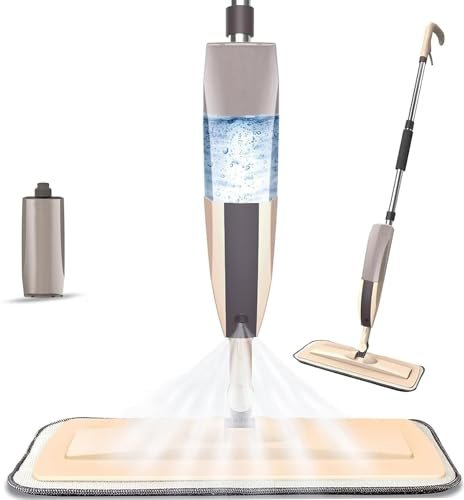 SHUTTLE ART Microfiber Floor Cleaning Spray Mop with Removable Washable Cleaning Pad and Integrated Water Spray Mechanism, 360 Degree Floor Cleaning Mops (Spray mop Set)