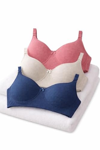 Imsa Moda Women’s Cotton Lightly Padded Non-Wired Full Coverage Everyday Bra (Pack of 3) | Comfortable Multicolor Bra
