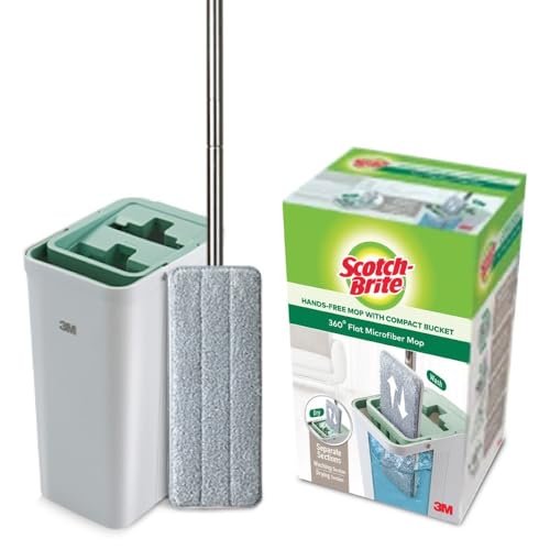 Scotch-Brite Plastic Hands-Free Microfiber Flat and Jumper Spin Mop