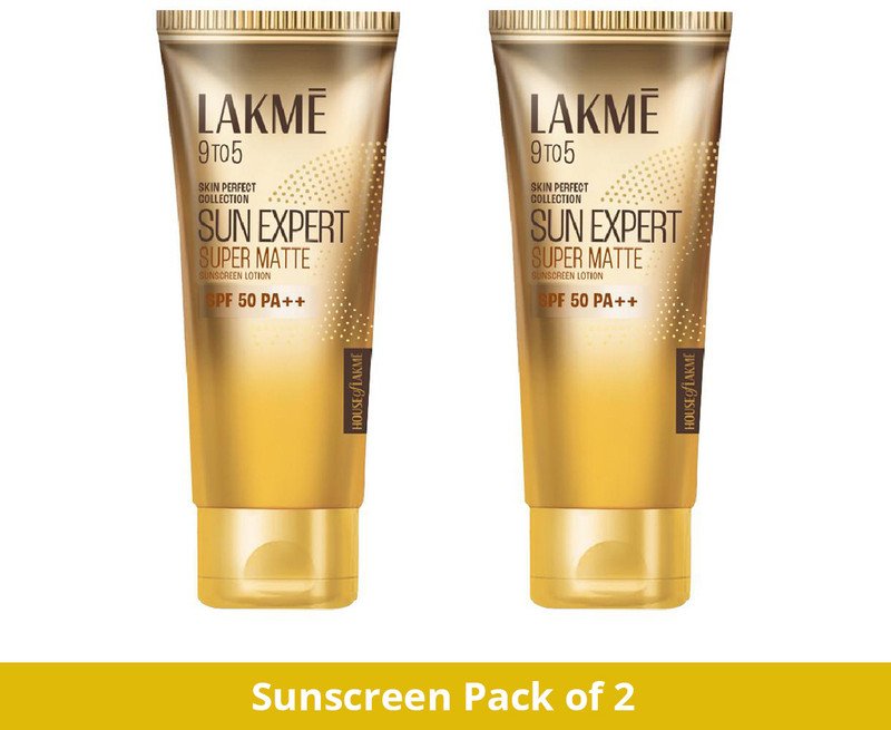 Lakmé Sunscreen – SPF 50 PA+++ Matte Sunscreen SPF 50 PA+++, Niacinamide|UVA/B Protection 100ml PO2(200 g)