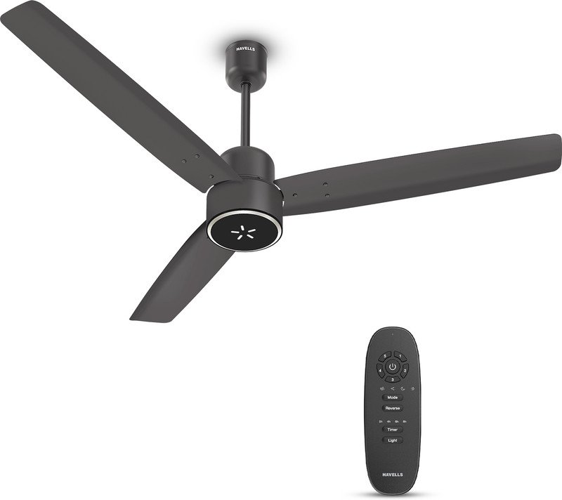 HAVELLS FAB ULED|LED Speed Indicator|Remote Controlled|Upto 65% Energy Saving with 3 Year Warranty BLDC Motor with Remote 1200 mm Ceiling Fan(5 Star | Smoke Brown | Pack of 1)