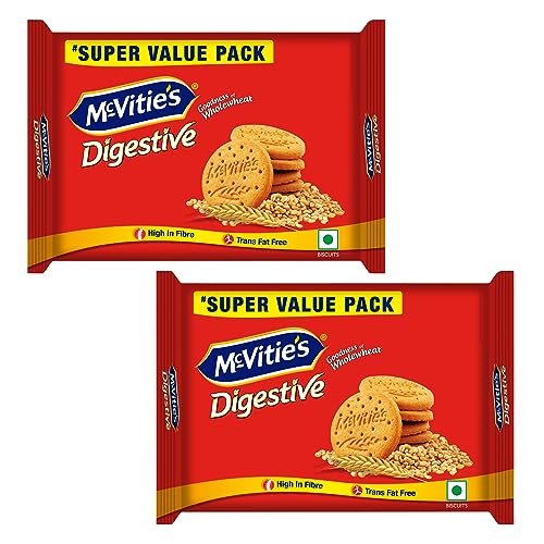 McVities Digestive High Fibre Biscuits with Goodness of Wholewheat,Super Saver Family Pack, 959.1g, Super Saver Family Pack – Pack of 2