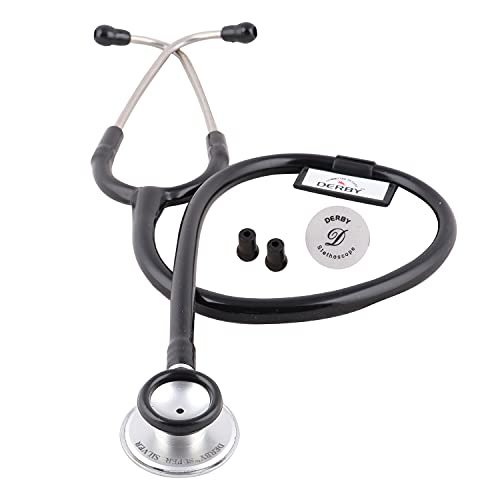 Oriley Prime Tone Super – Silver Stethoscope Heart Beat Monitoring Chest Piece Medical Instrument for Doctors, Nurses (Black)