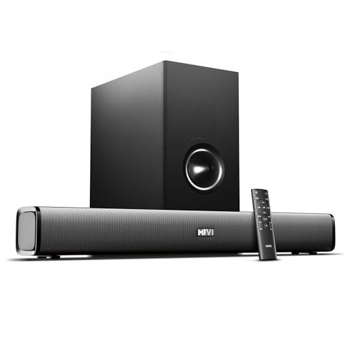 Mivi Nex 150 Soundbar with Subwoofer | 150W Home Theater Speaker | 2.1 Channel Sound Bar for Smart TV | Bluetooth v5.3 | HDMI, ARC, Coaxial & USB Speaker Home Theatre | Made in India (Black)