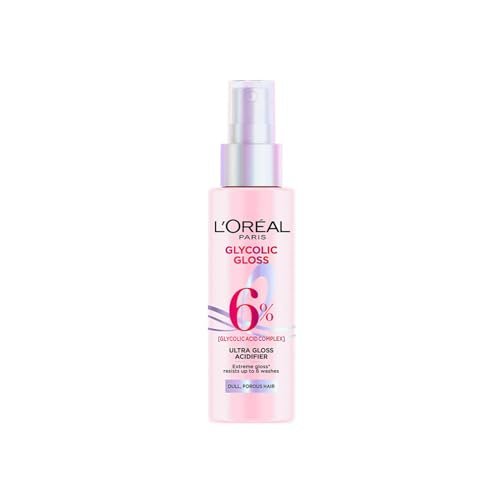 L’Oréal Paris Glycolic Gloss Shine Glazing Acidifier, Rinse off Treatment, powered by 6% Glycolic Acid, long lasting shine for up to 2 weeks, 100ml