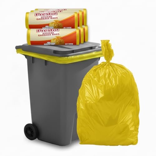 Amazon Brand – Presto! Hygiene Bags | XS | 180 Count | 30 Bags x 6 Rolls | 12 X 16 In | Yellow