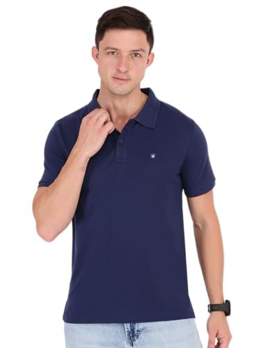 Macroman M-Series Smartz Basic Pique Polo T-Shirt for Men, Cotton Blend, Air Force, Size: L (Pack of 1)