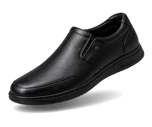 Kraasa Men’s Formal Slip-On Shoes | Vegan Leather Upper | Airmix Sole | High Cushioning | Lightweight & Comfortable Black UK 8