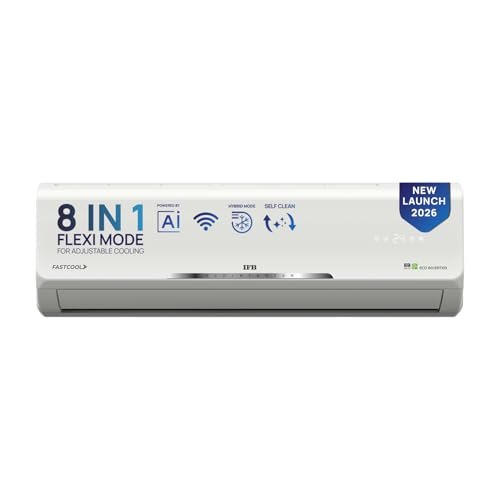 IFB 1.5 Ton 3 Star, New star rated,AI Powered Inverter Split Air Conditioner,Inbuilt WiFi, Hybrid Mode, 8-in-1 Flexi Mode, Heavy Duty Compressor, Long Air Throw, Self Clean, 100% Copper,CI183SS22SGM3