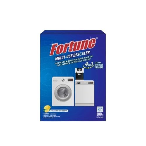 Fortune Washing Machine Cleaner & Descaler Powder | (Pack of 8-100g per Pack) | Tub & Drum Deep Cleaner | Removes Limescale,Odour & Residue | Front & Top Load Safe