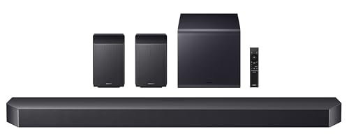 Samsung 756 W True 11.1.4 ch Full Surround Soundbar with Wireless Dolby Atmos | Center-Up-Side-Front Wide-firing Speakers | Alexa | Wi-Fi | HDMI ARC | Optical In | Bluetooth (HW-Q990F/XL, Titan Black)
